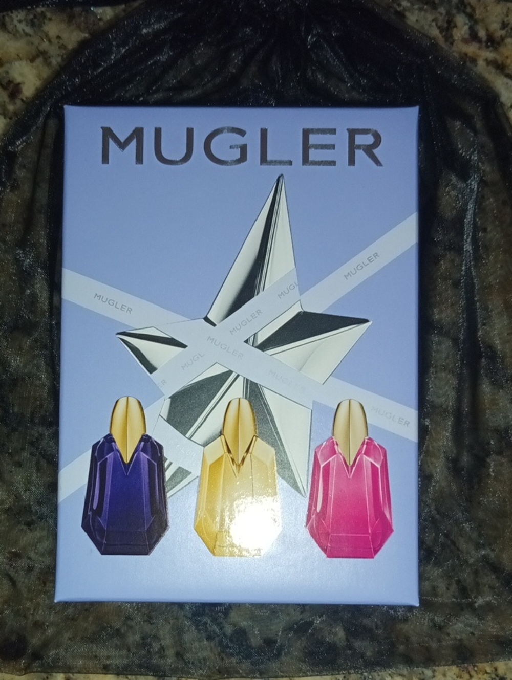 New Mugler Purple Gold Pink Trio Fragrance Set